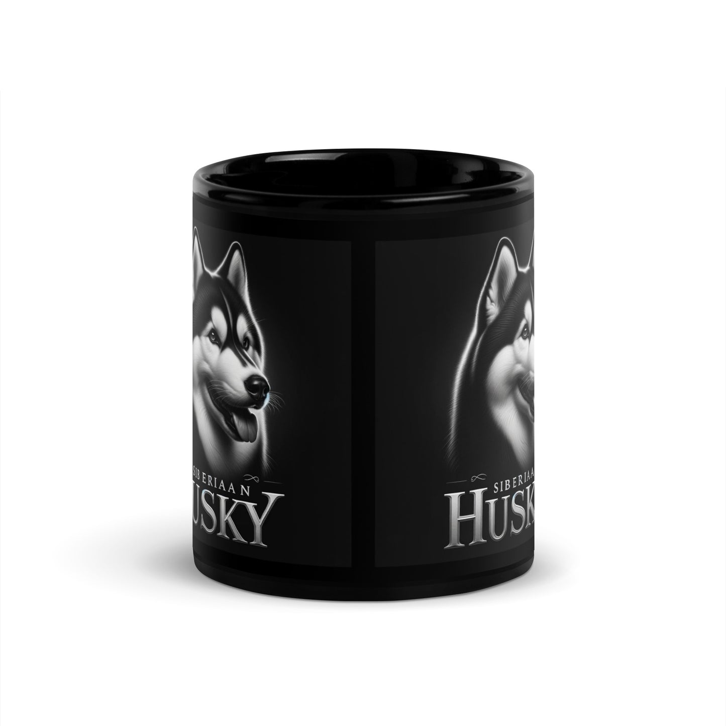 Siberian Husky Black Glossy Mug