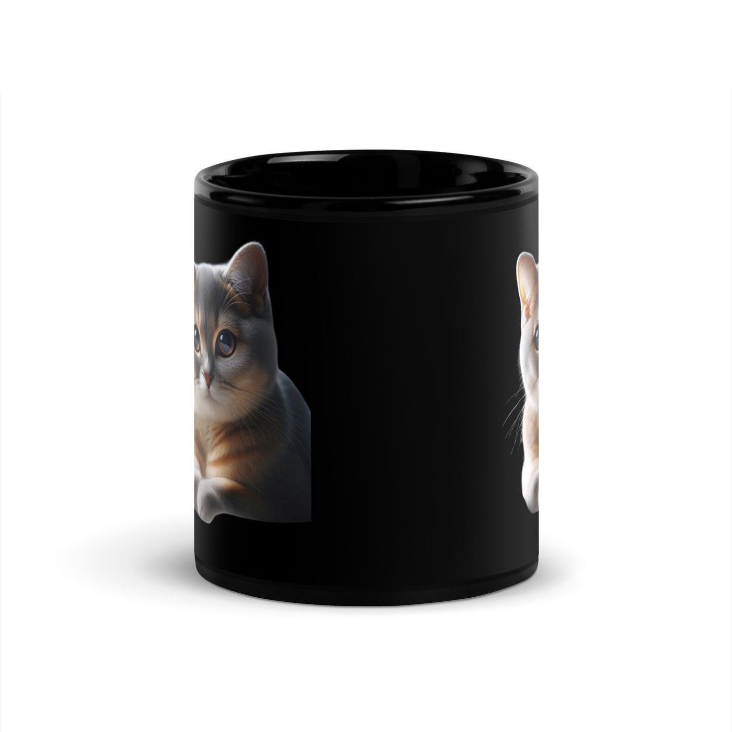 Kitten Black Glossy Mug