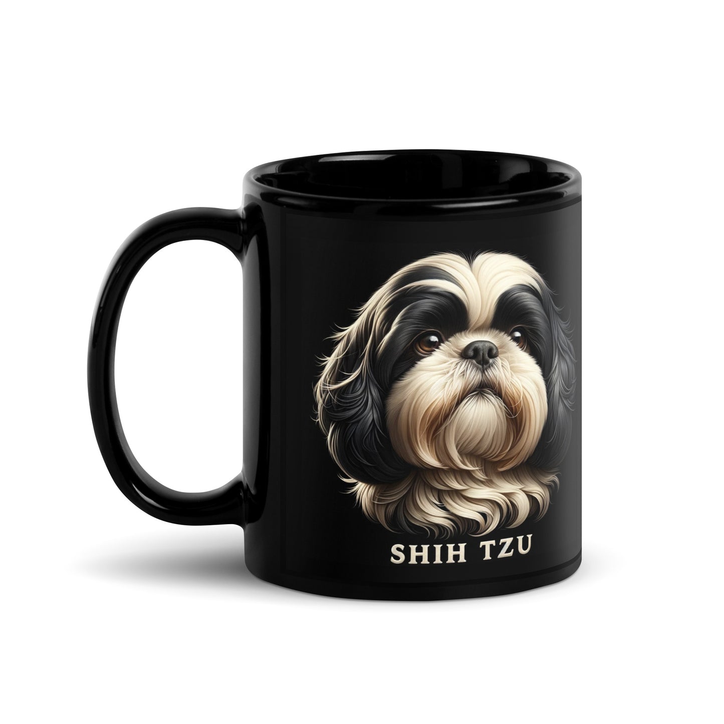 Shih Tsu Black Glossy Mug