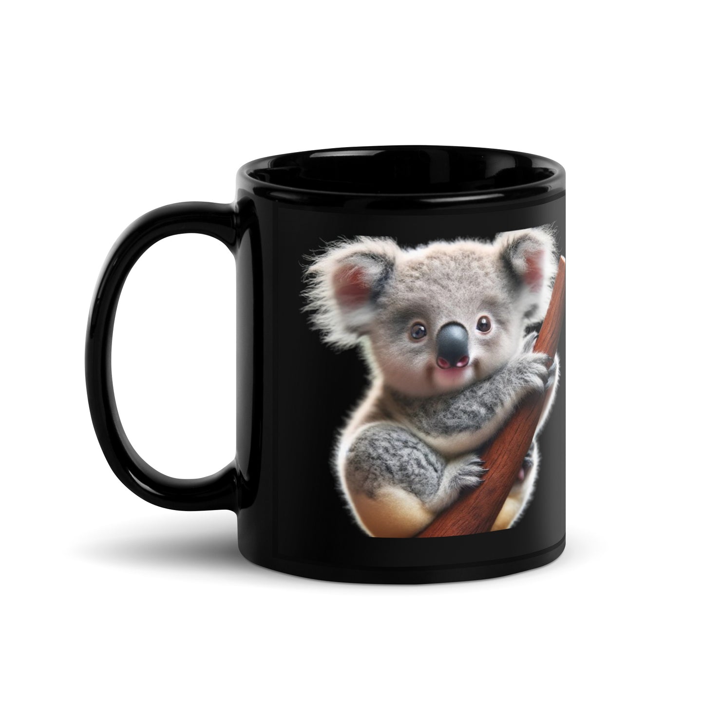 Koala Black Glossy Mug