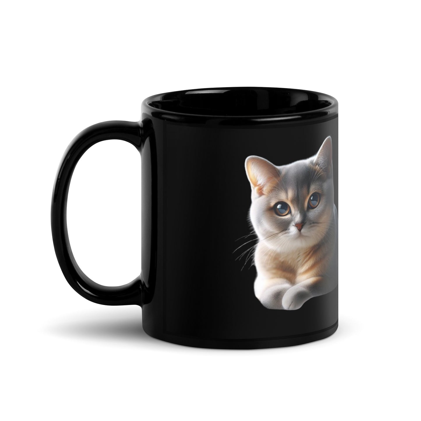 Kitten Black Glossy Mug