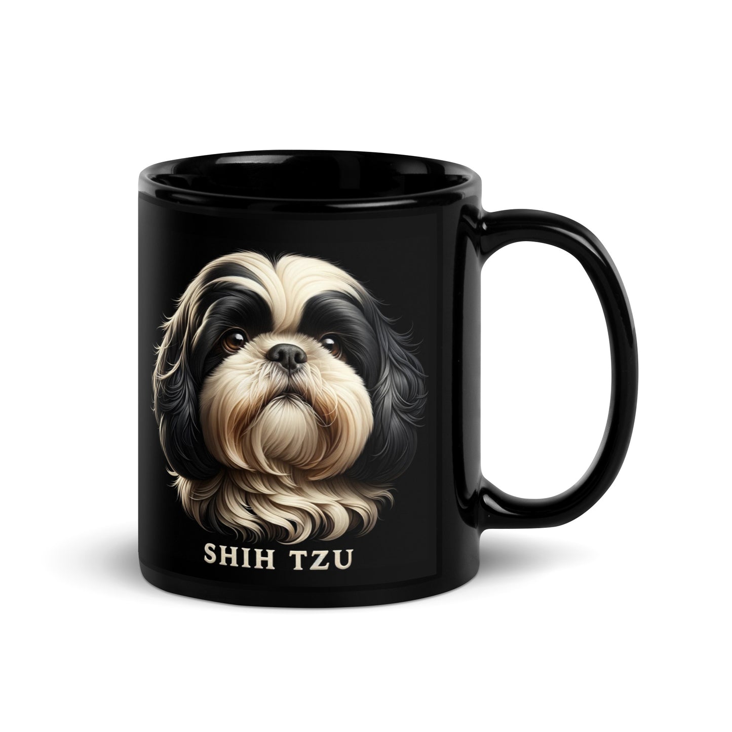 Shih Tsu Black Glossy Mug