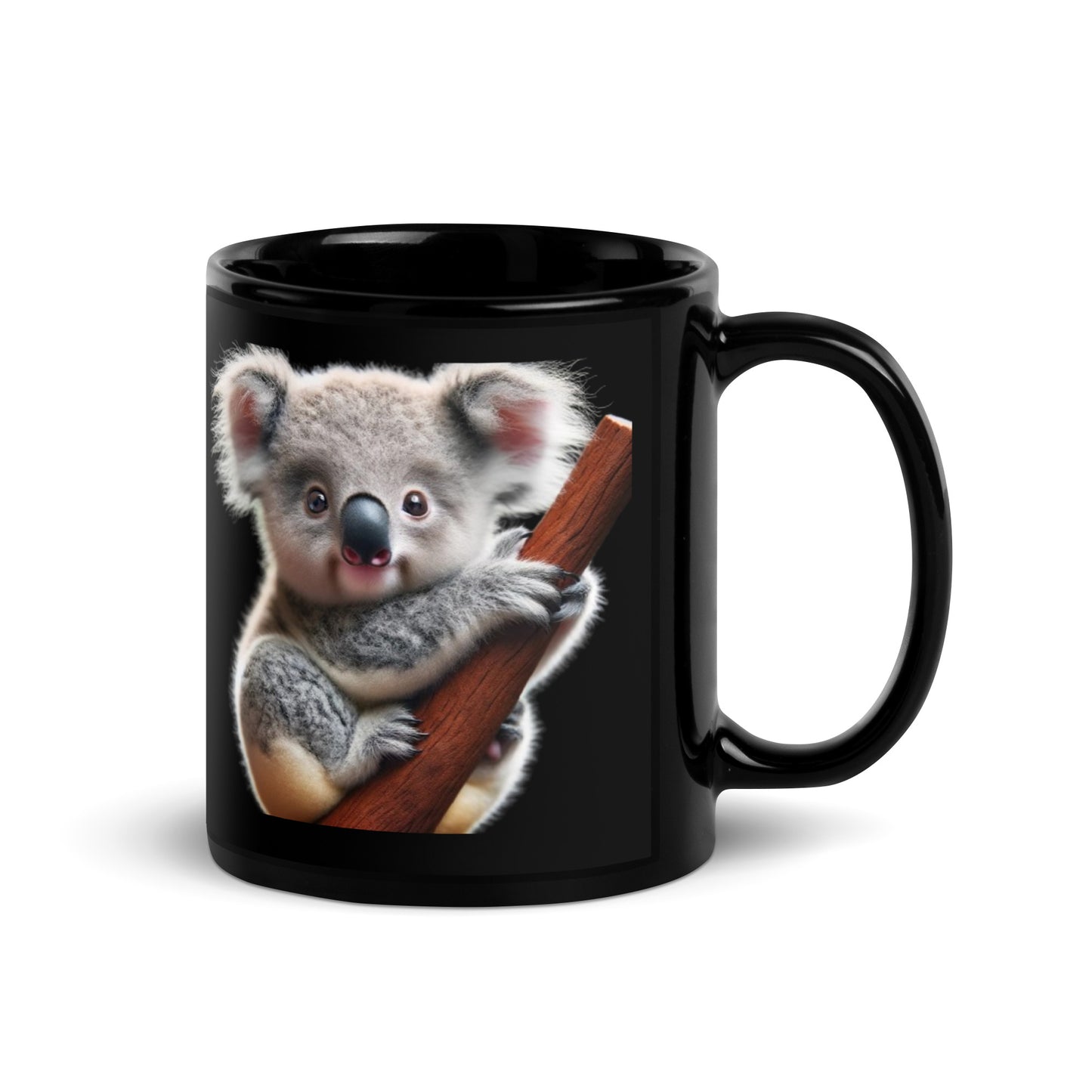 Koala Black Glossy Mug