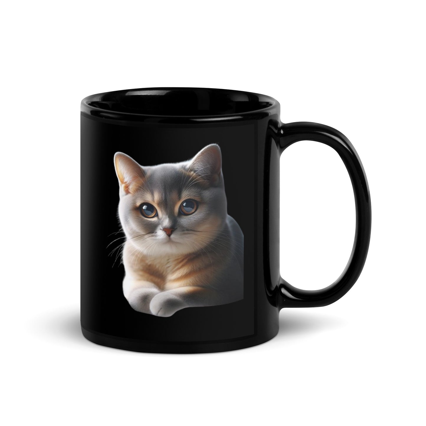 Kitten Black Glossy Mug