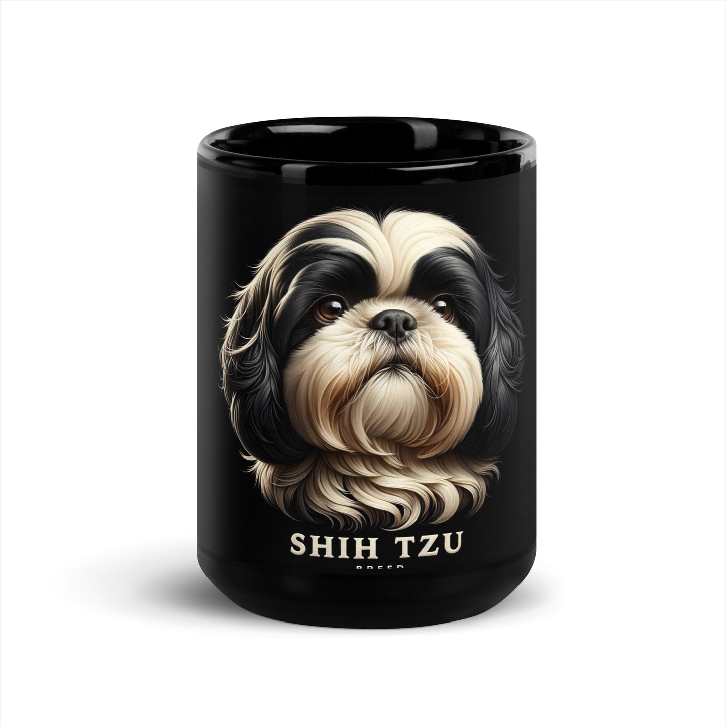 Shih Tsu Black Glossy Mug