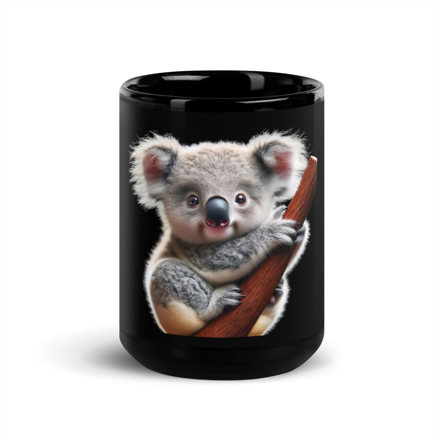 Koala Black Glossy Mug
