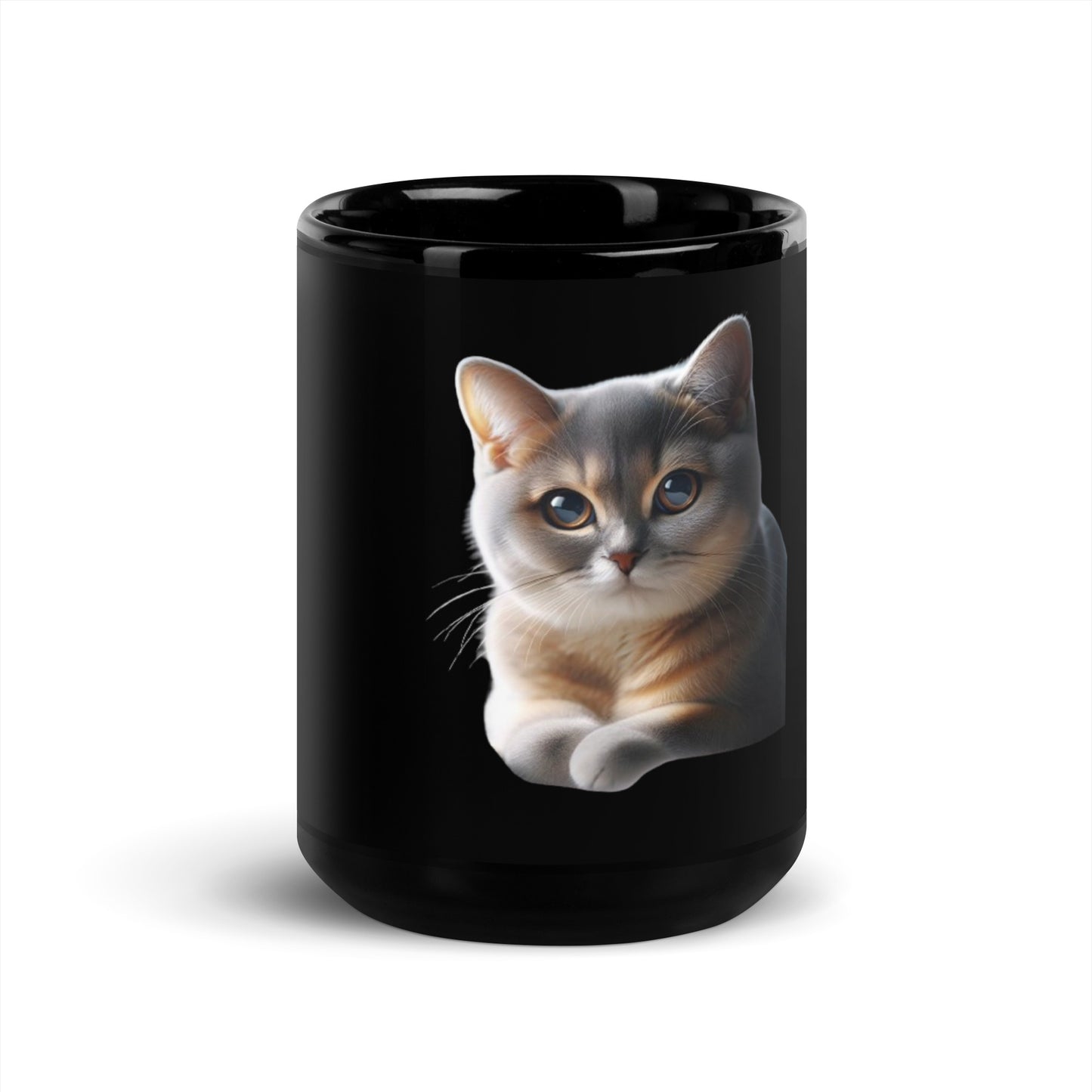 Kitten Black Glossy Mug