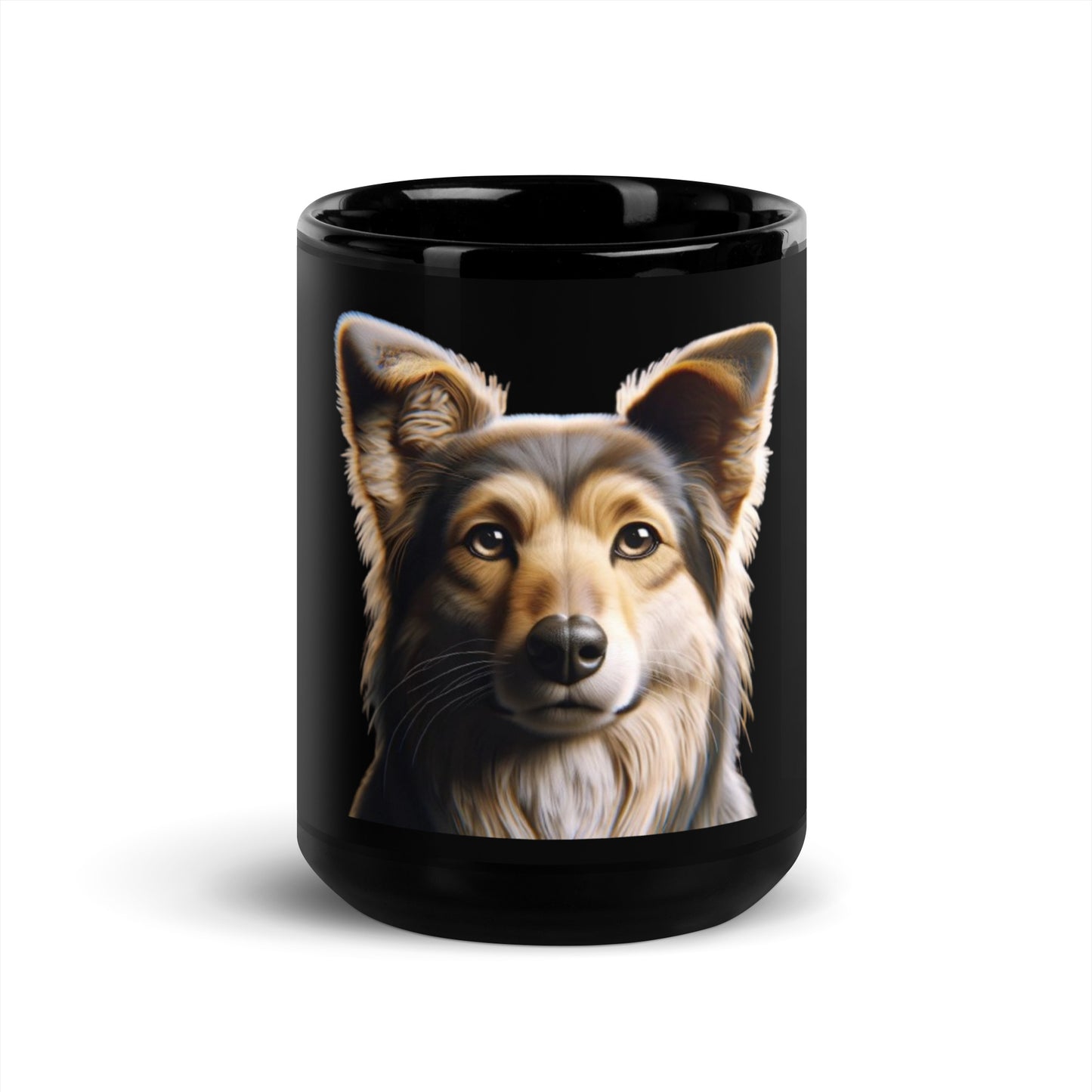 Puppy Dog Black Glossy Mug