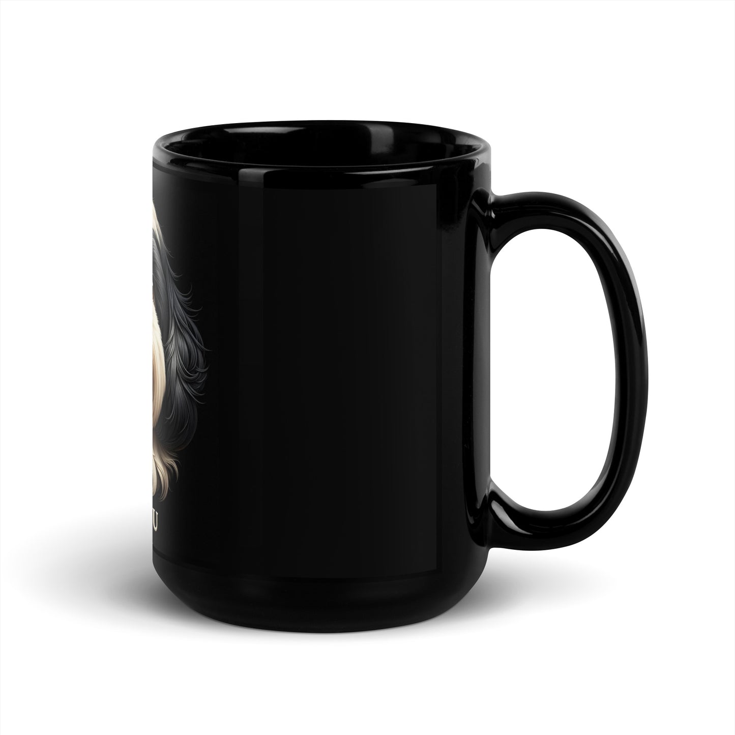Shih Tsu Black Glossy Mug