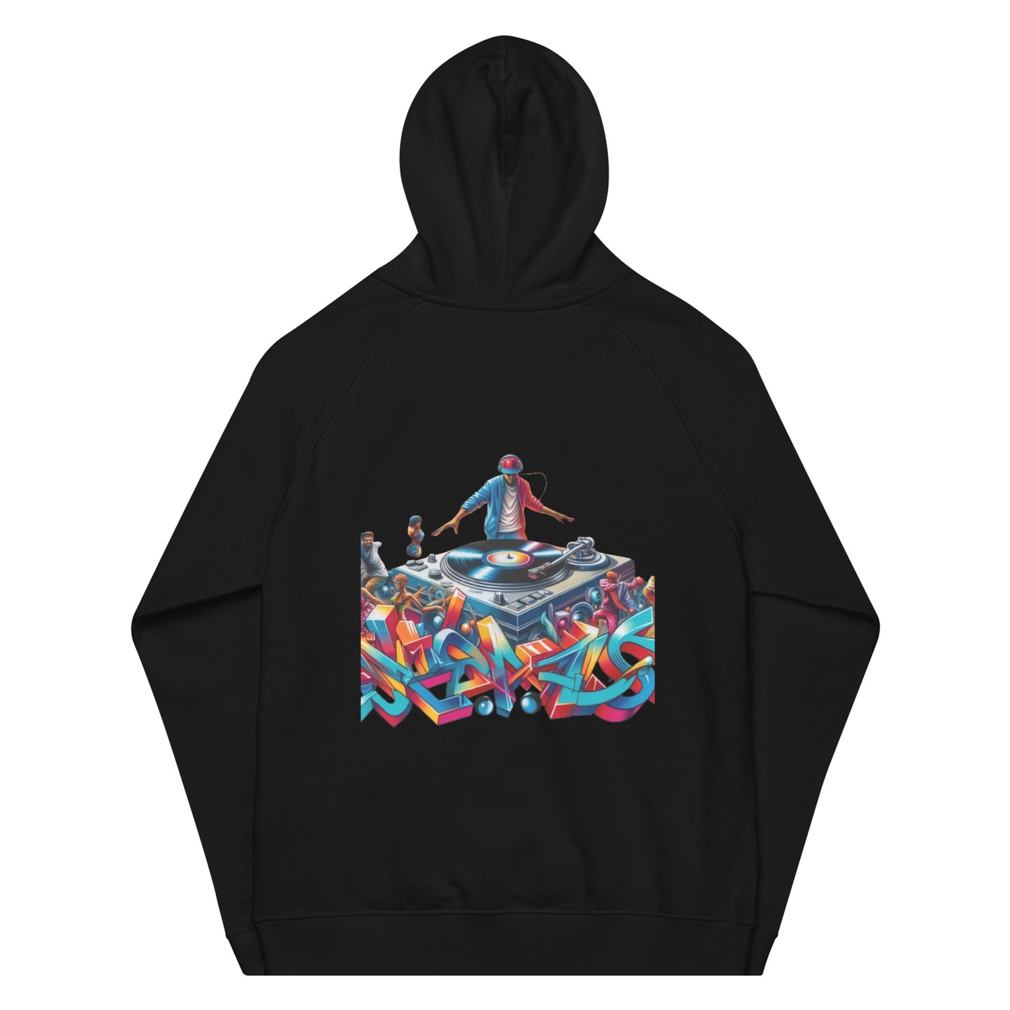 Rapper and DJ Unisex eco raglan hoodie