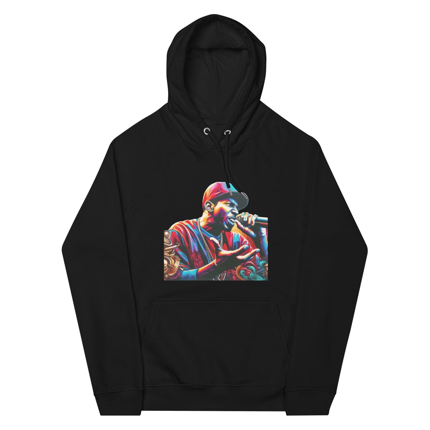 Rapper and DJ Unisex eco raglan hoodie