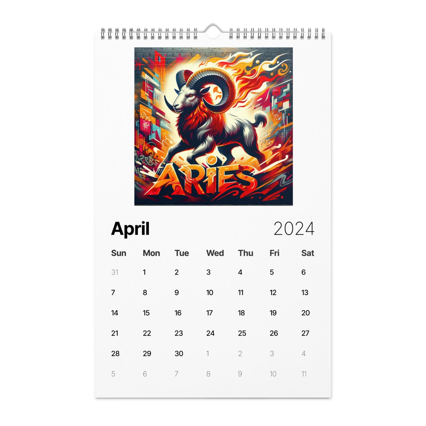 Zodiac Street Art Wall calendar (2024)