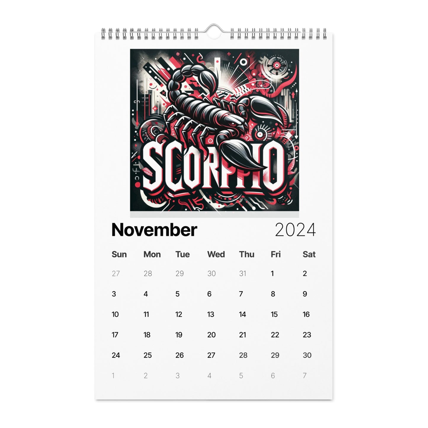 Zodiac Street Art Wall calendar (2024)