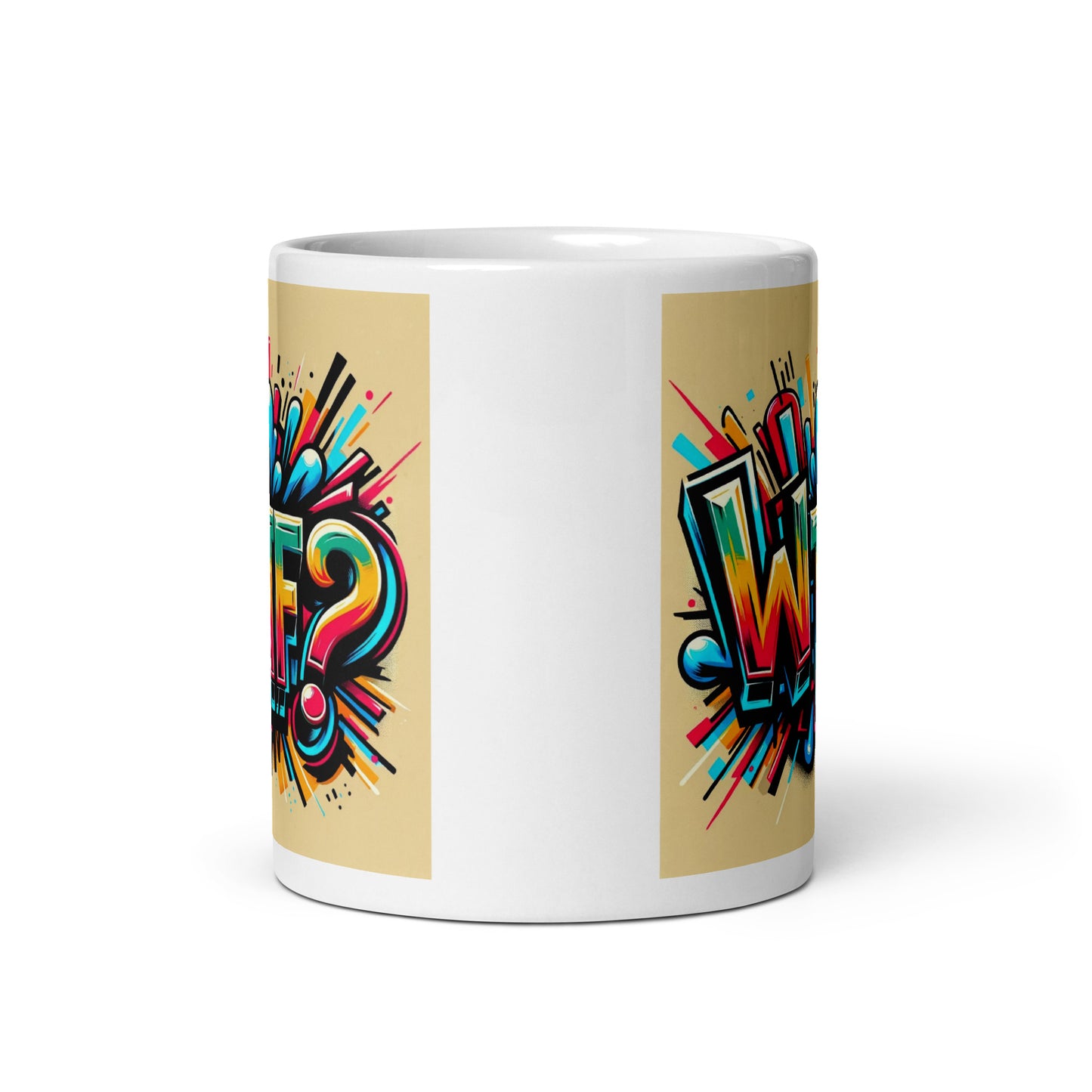 WTF White glossy mug