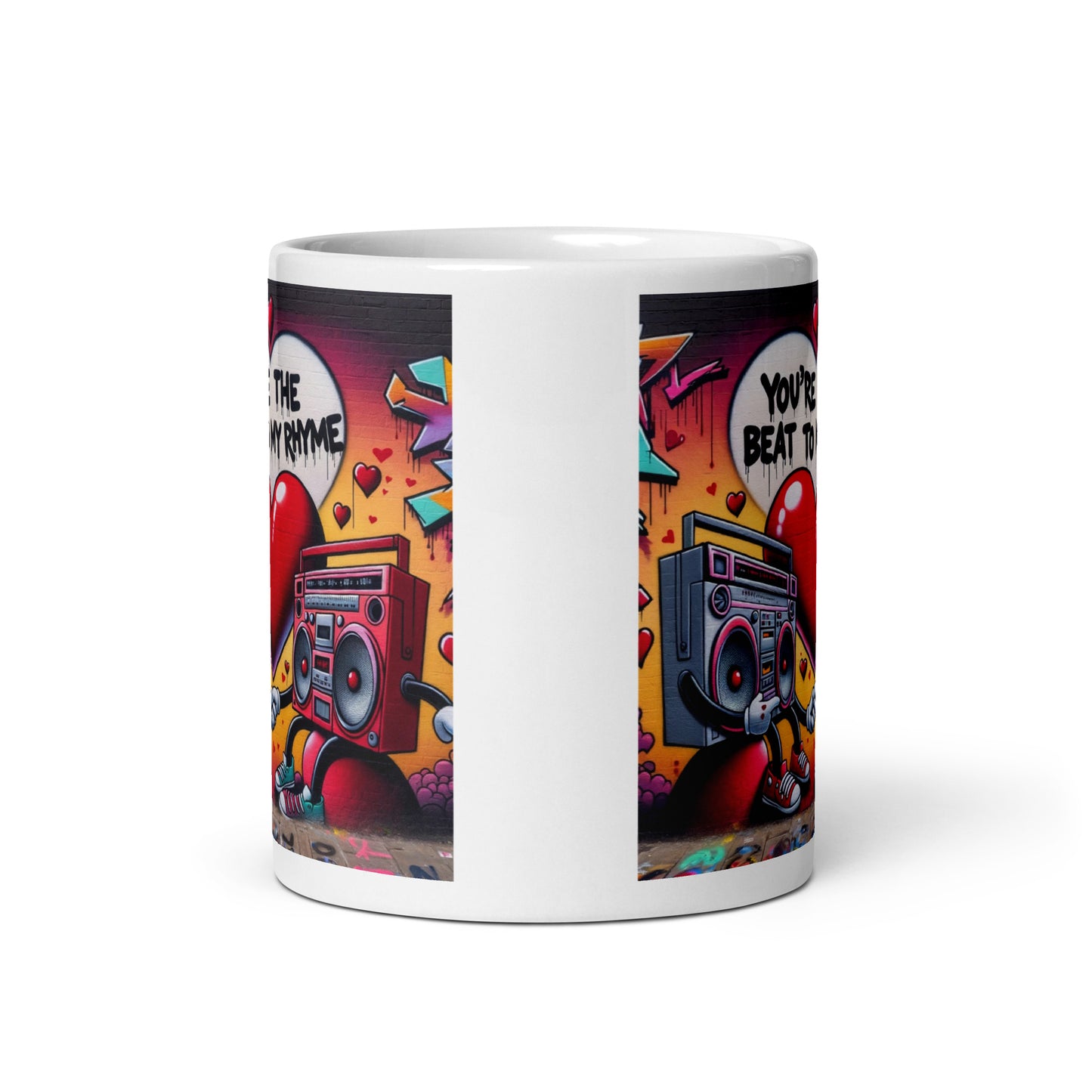 Beat to My Rhyme White glossy mug