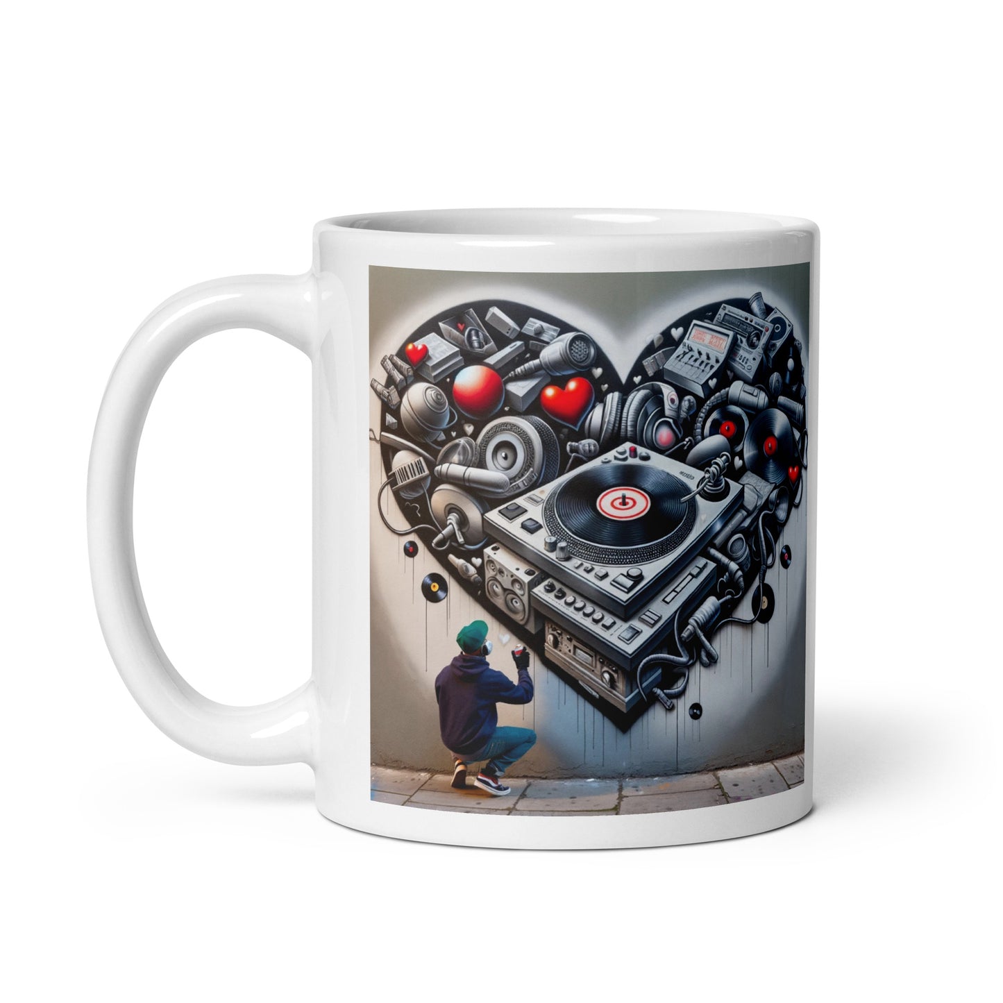 Valentine Graffiti White glossy mug