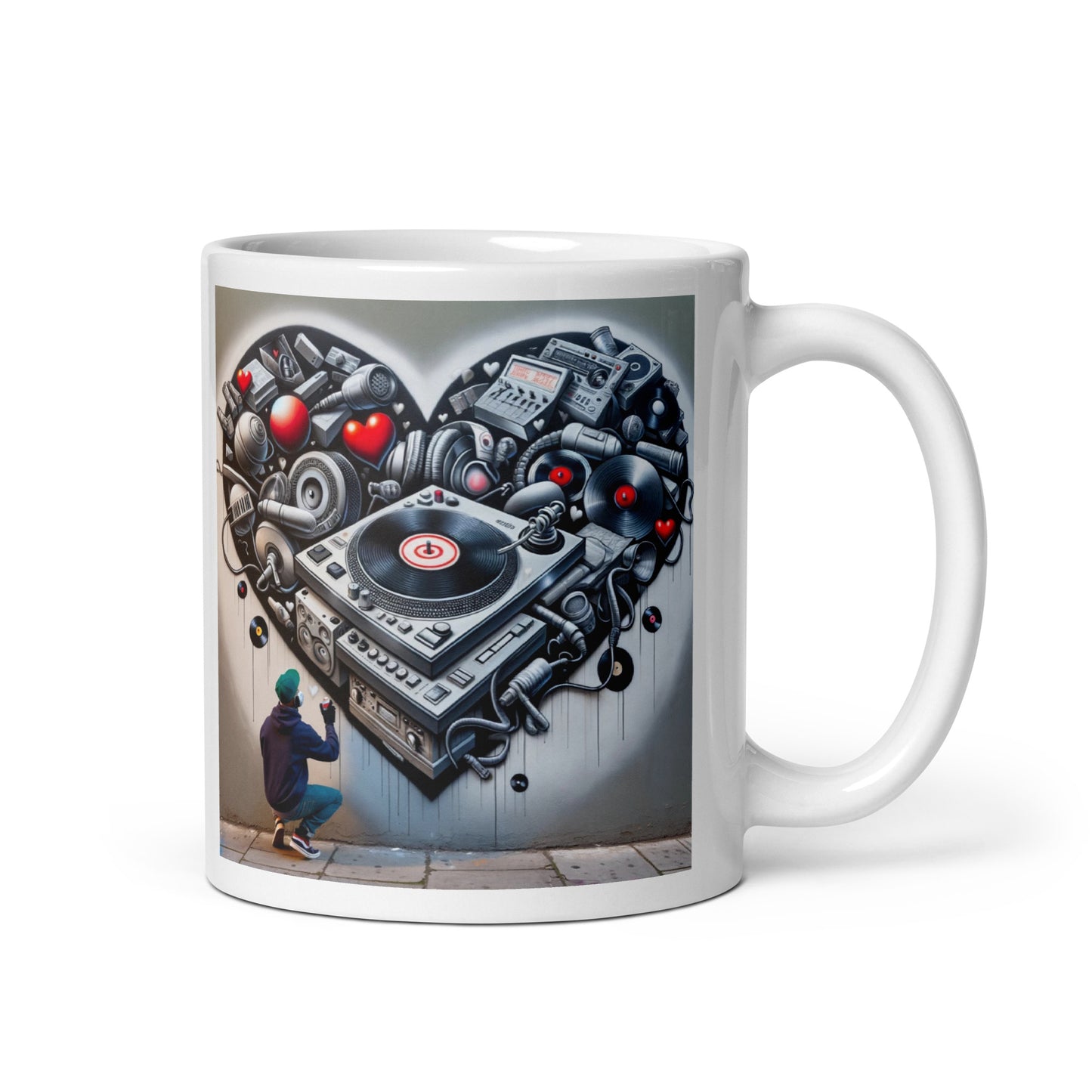 Valentine Graffiti White glossy mug