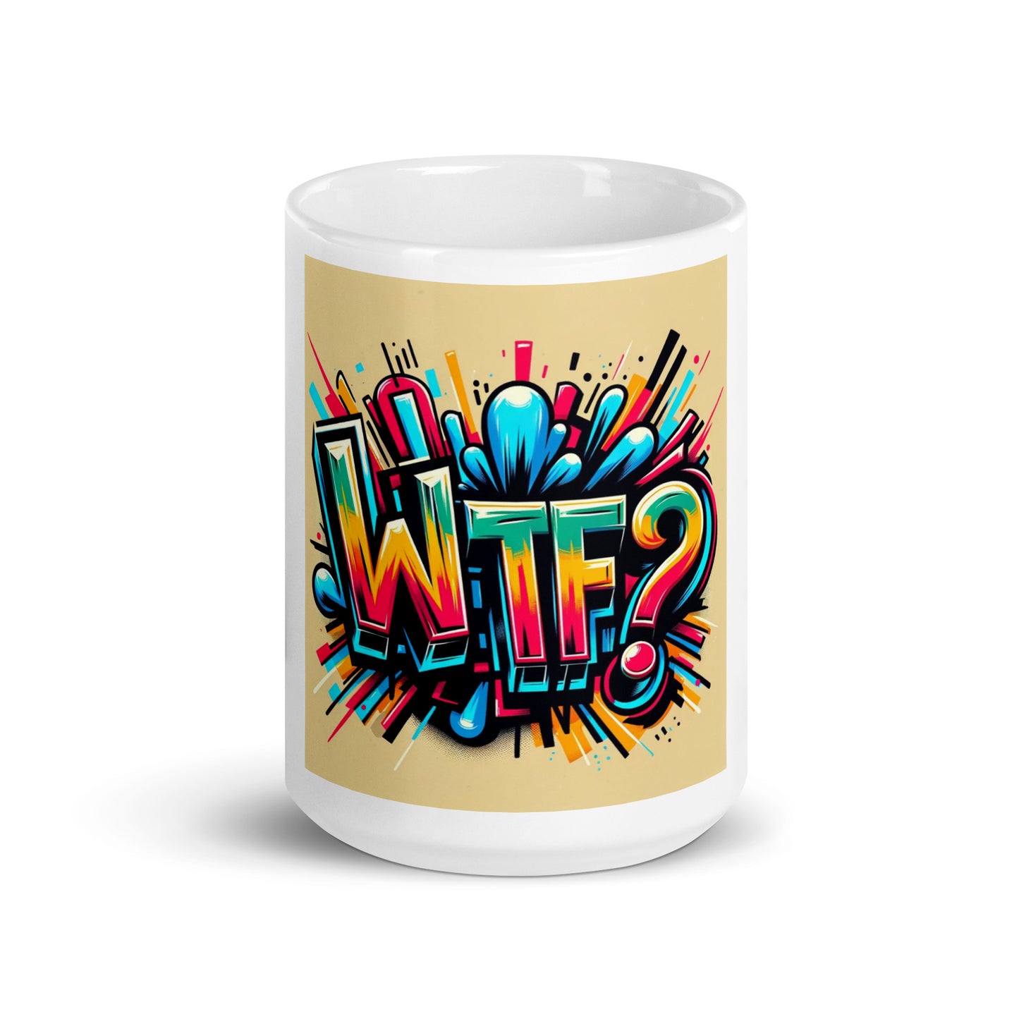 WTF White glossy mug