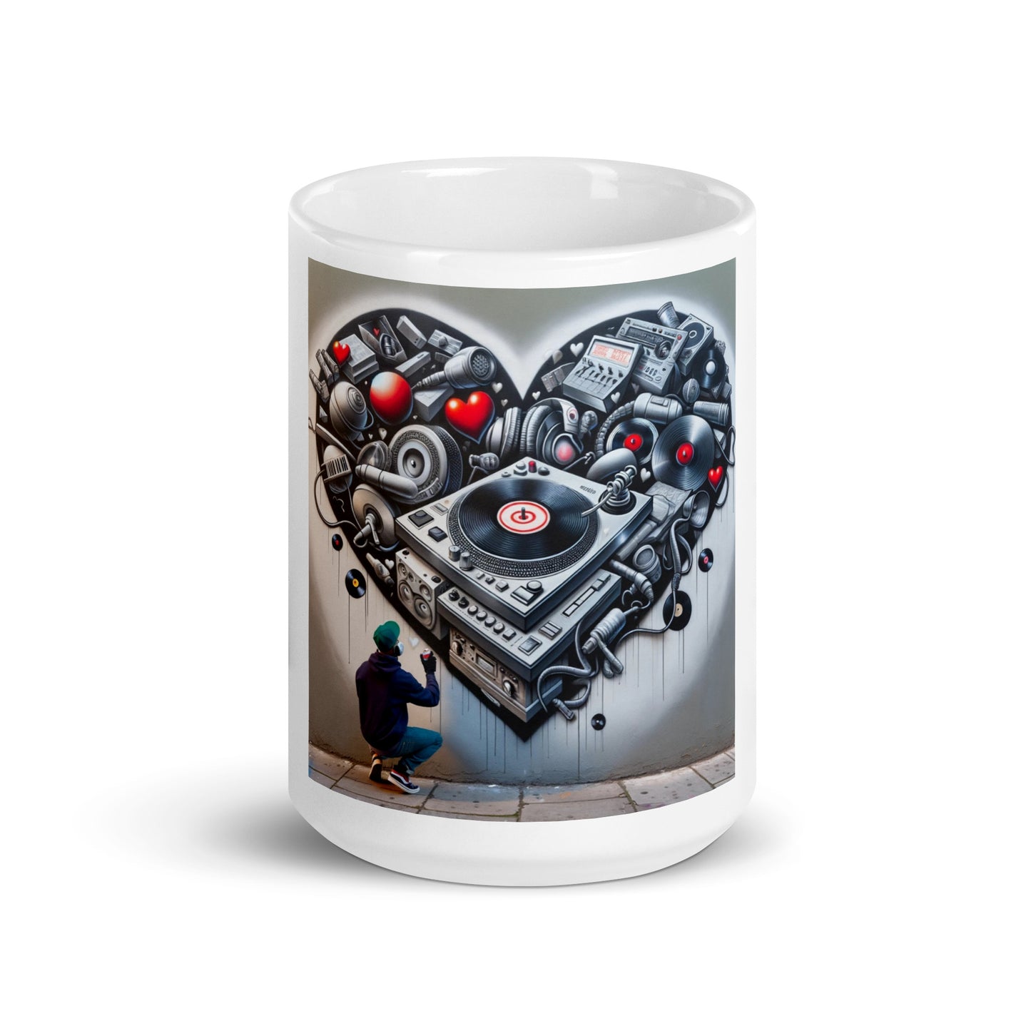 Valentine Graffiti White glossy mug
