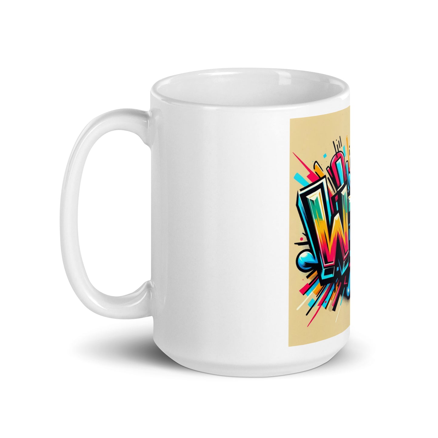 WTF White glossy mug
