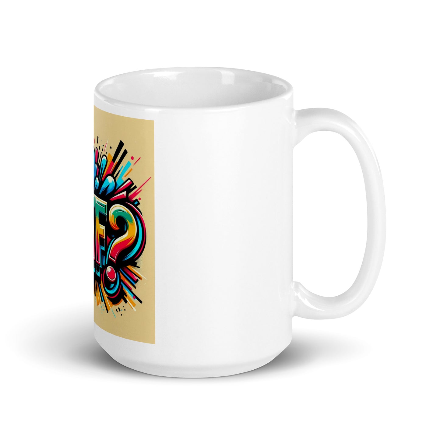WTF White glossy mug