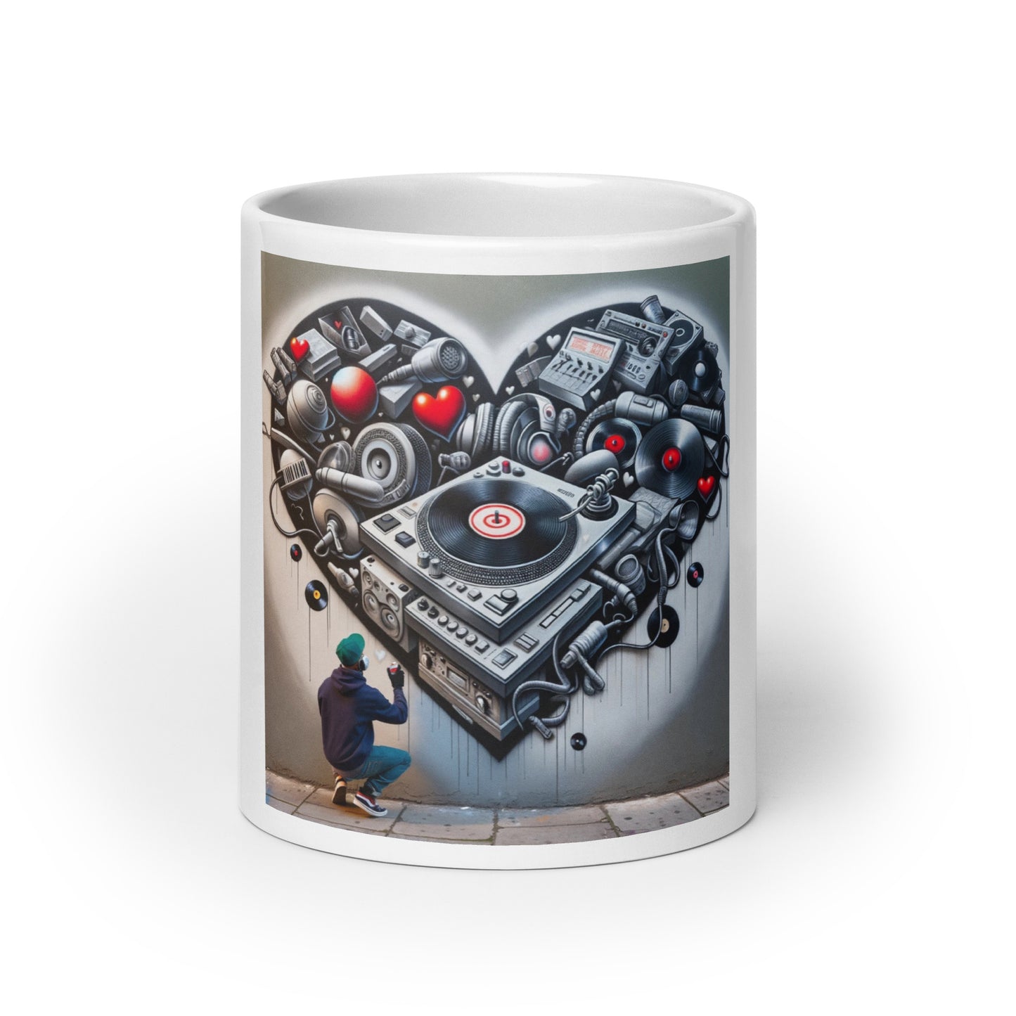 Valentine Graffiti White glossy mug