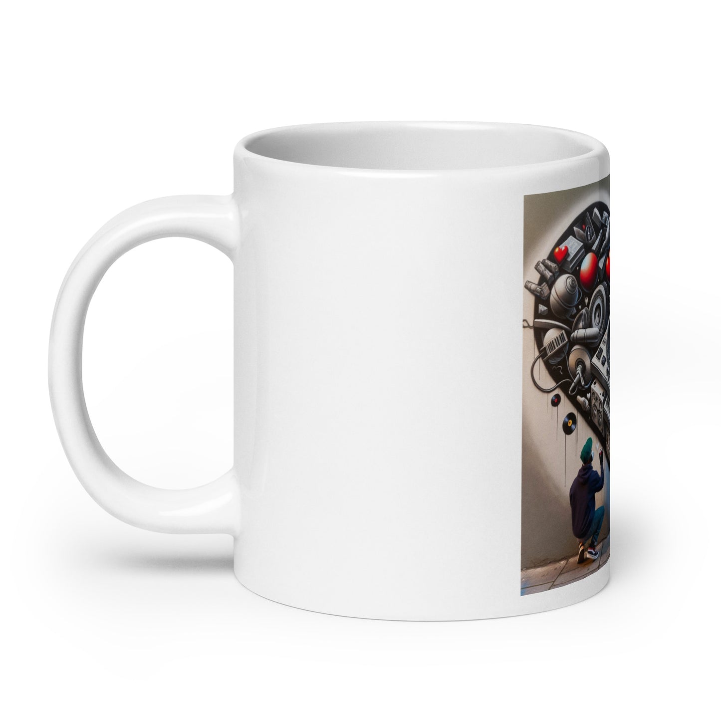 Valentine Graffiti White glossy mug